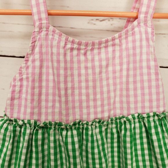 Girls Crown & Ivy Gingham Pink, Green, Blue Tiered Sleeveless Dress Size 4T‎ - Picture 9 of 10
